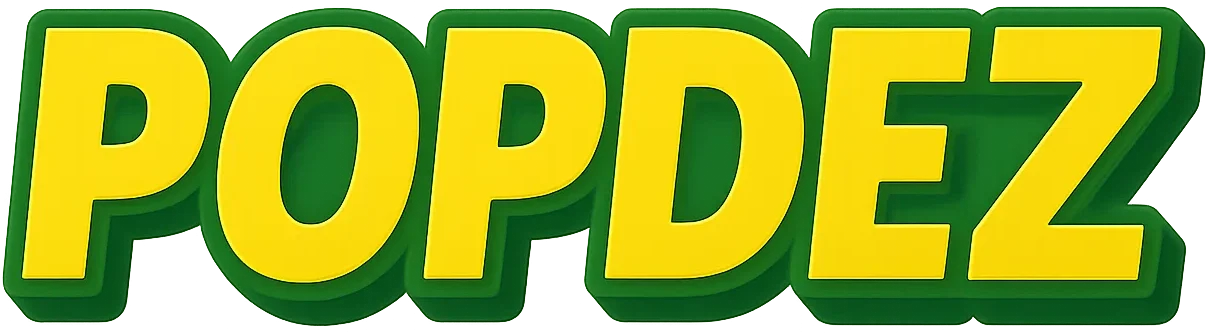 Logo estilizado da POPDEZ com fundo verde